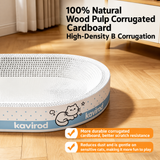 Curl & Scratch Round Cat Scratcher Bed, Corrugated Cardboard Lounge for Indoor Cats