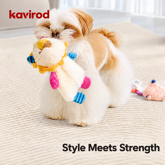 Crinkle Critter Plush Dog Toy, Squeaky Crinkle Animal Toy for Interactive Play