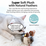Chirp & Pounce Realistic Bird Cat Toy, Touch-Activated Chirping Plush with Feathers