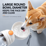 Walk & Sip Portable Dog Water Bottle, Travel Drinking Bowl with Food Storage Compartment