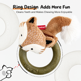 Silvervine Scout Cat Chew Toy, Matatabi Ring with Plush Animal and Crinkle Tail