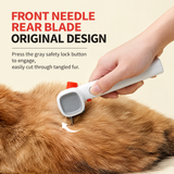 Coat Keeper Pet Dematting Comb, Detangling Grooming Brush with Hair Release Button