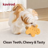 Ginger Chew Rubber Dog Chew Toy, Gingerbread-Shaped Textured Toy with Rope