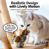 Chirp & Pounce Realistic Bird Cat Toy, Touch-Activated Chirping Plush with Feathers