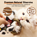 Silvervine Scout Cat Chew Toy, Matatabi Ring with Plush Animal and Crinkle Tail